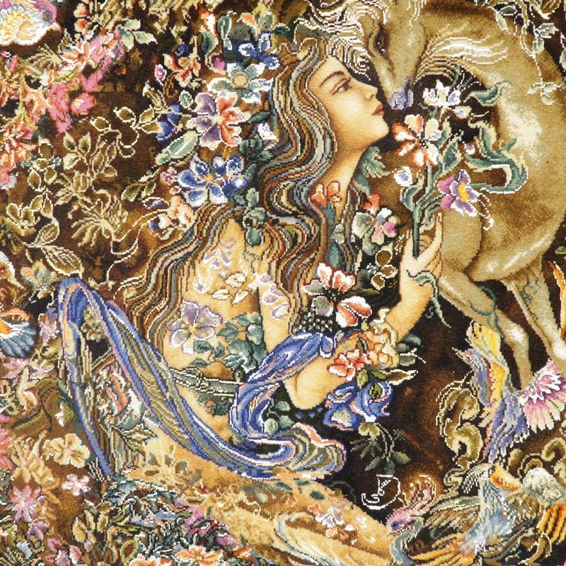 ペルシャ絨毯タブリーズ絵画 125×92cm(FP-8)