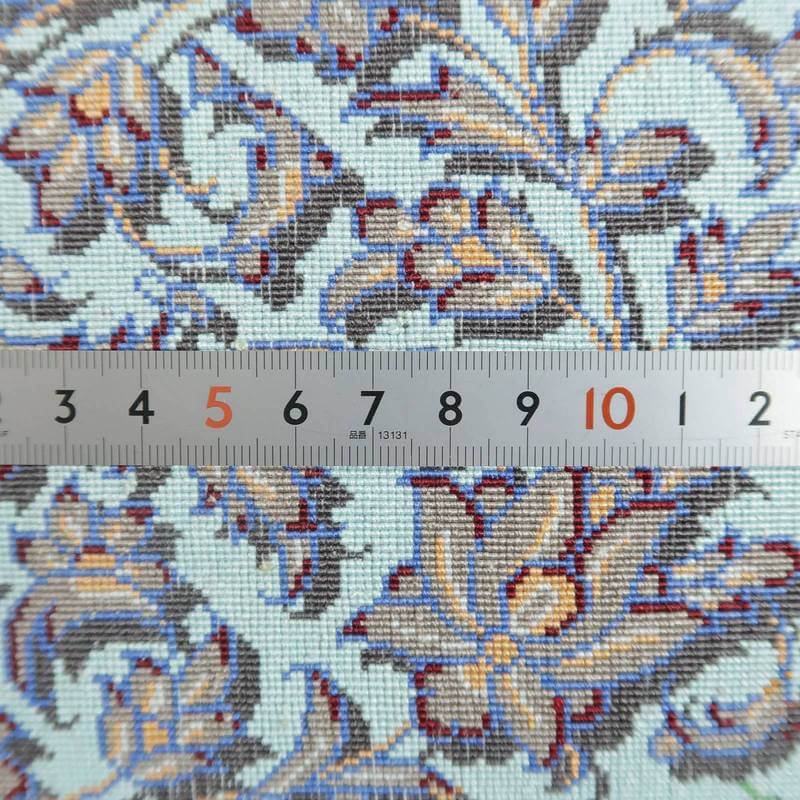 高級ペルシャ絨毯クム、シルク100% 90×59cm(FS-2108)