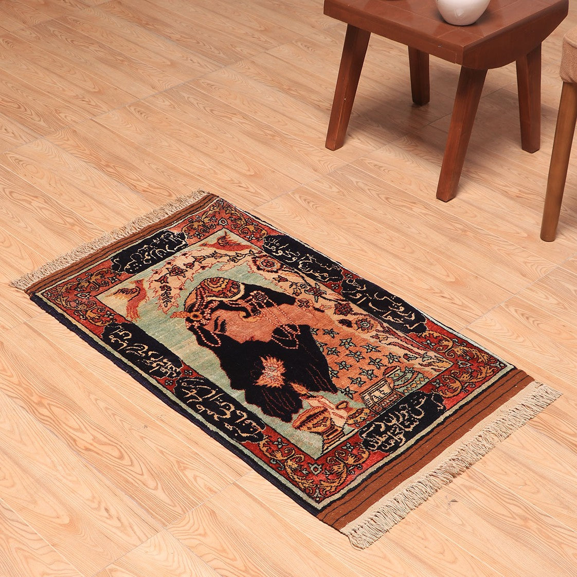ペルシャ絨毯(イラン産)クム 90×53cm(FS-70010)
