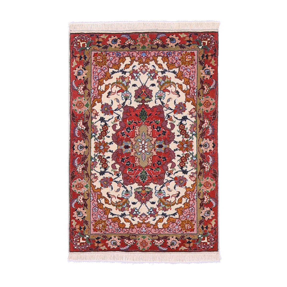 ペルシャ絨毯(イラン産)タブリーズ 92×62cm(FS-70011)