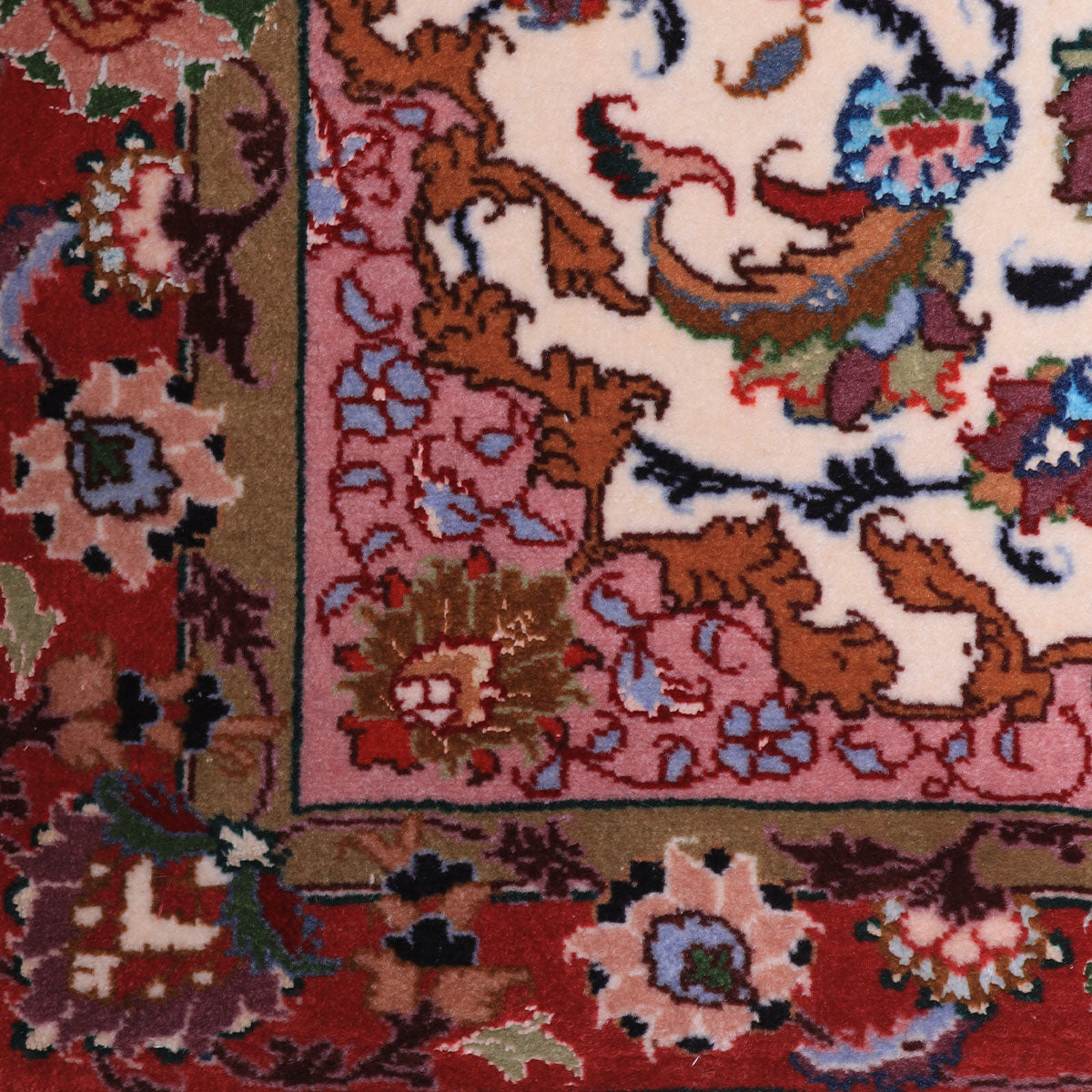 ペルシャ絨毯(イラン産)タブリーズ 92×62cm(FS-70011)