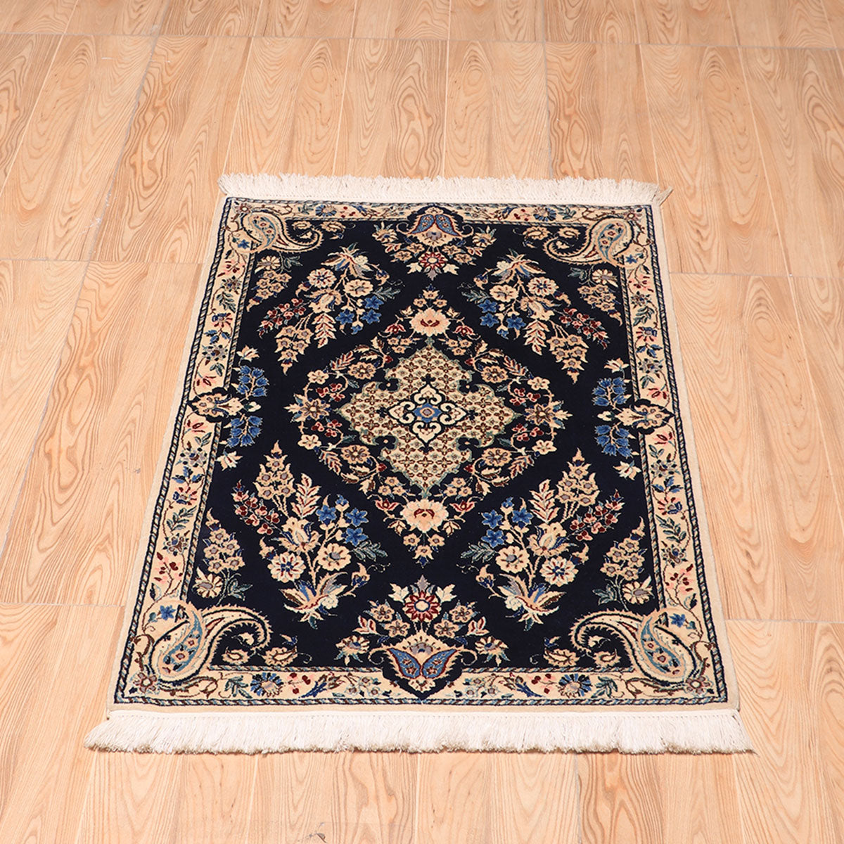 ペルシャ絨毯(イラン産)ナイン 88×60cm(FS-70013)