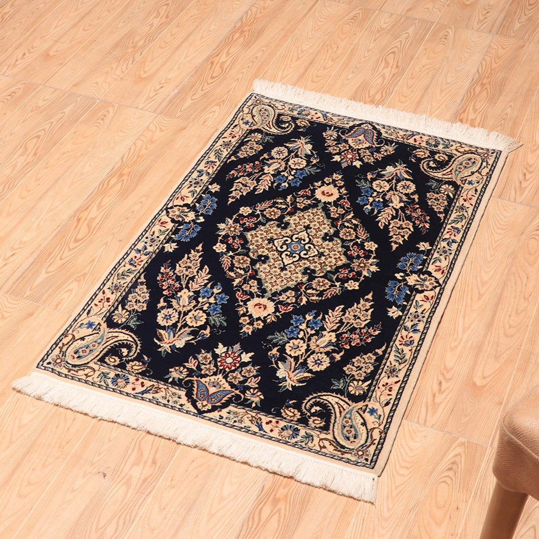 ペルシャ絨毯(イラン産)ナイン 88×60cm(FS-70013)