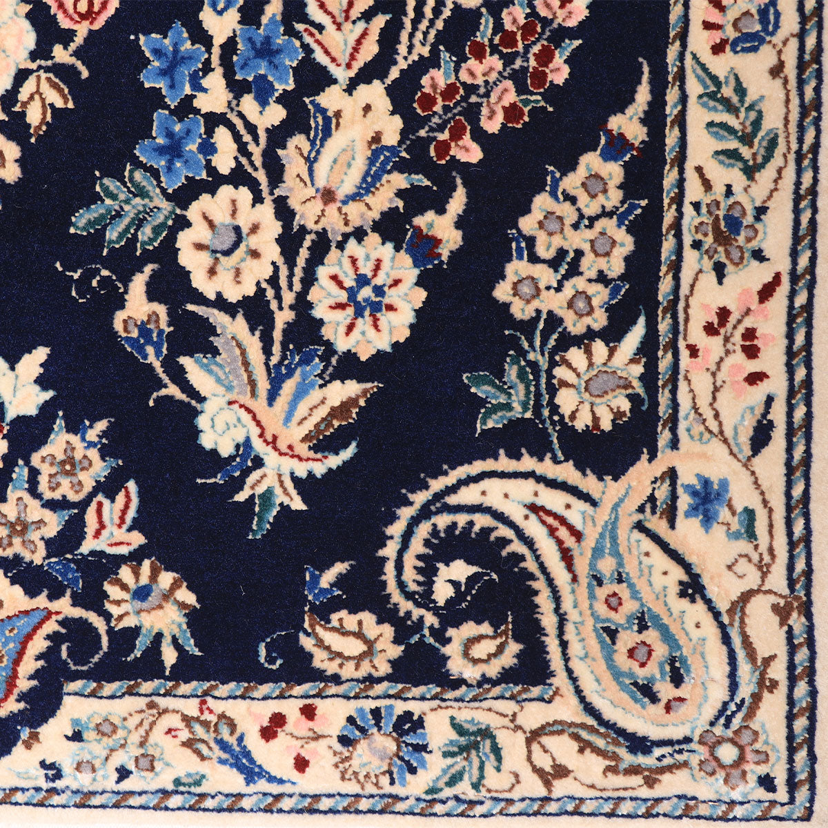 ペルシャ絨毯(イラン産)ナイン 88×60cm(FS-70013)