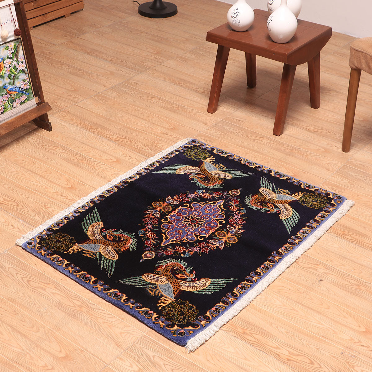 ペルシャ絨毯(イラン産)カーシャーン 94×73cm(FS-70016)