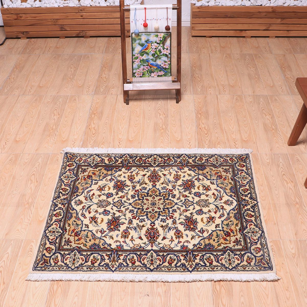 ペルシャ絨毯(イラン産)カーシャーン 93×77cm(FS-70017)