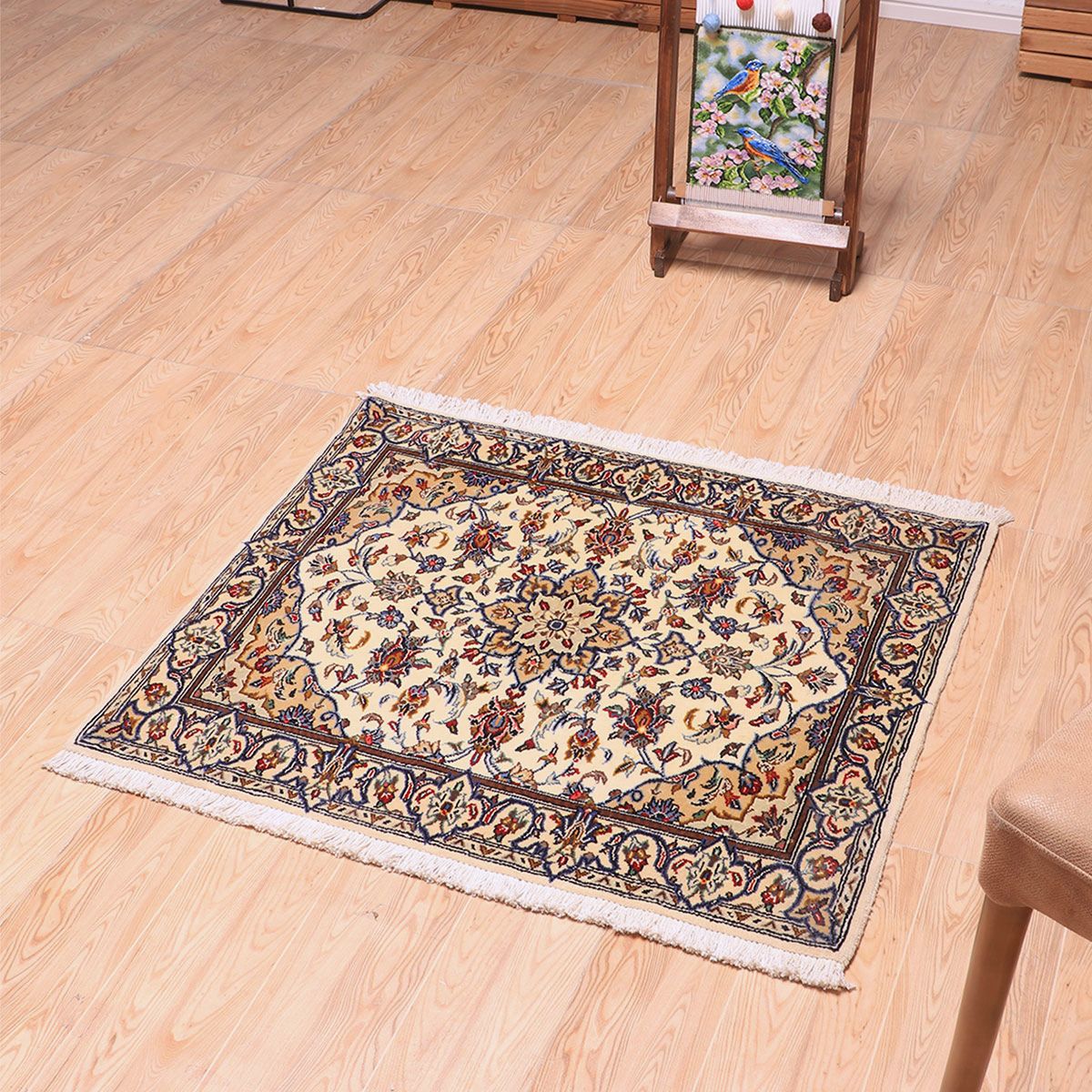 ペルシャ絨毯(イラン産)カーシャーン 93×77cm(FS-70017)