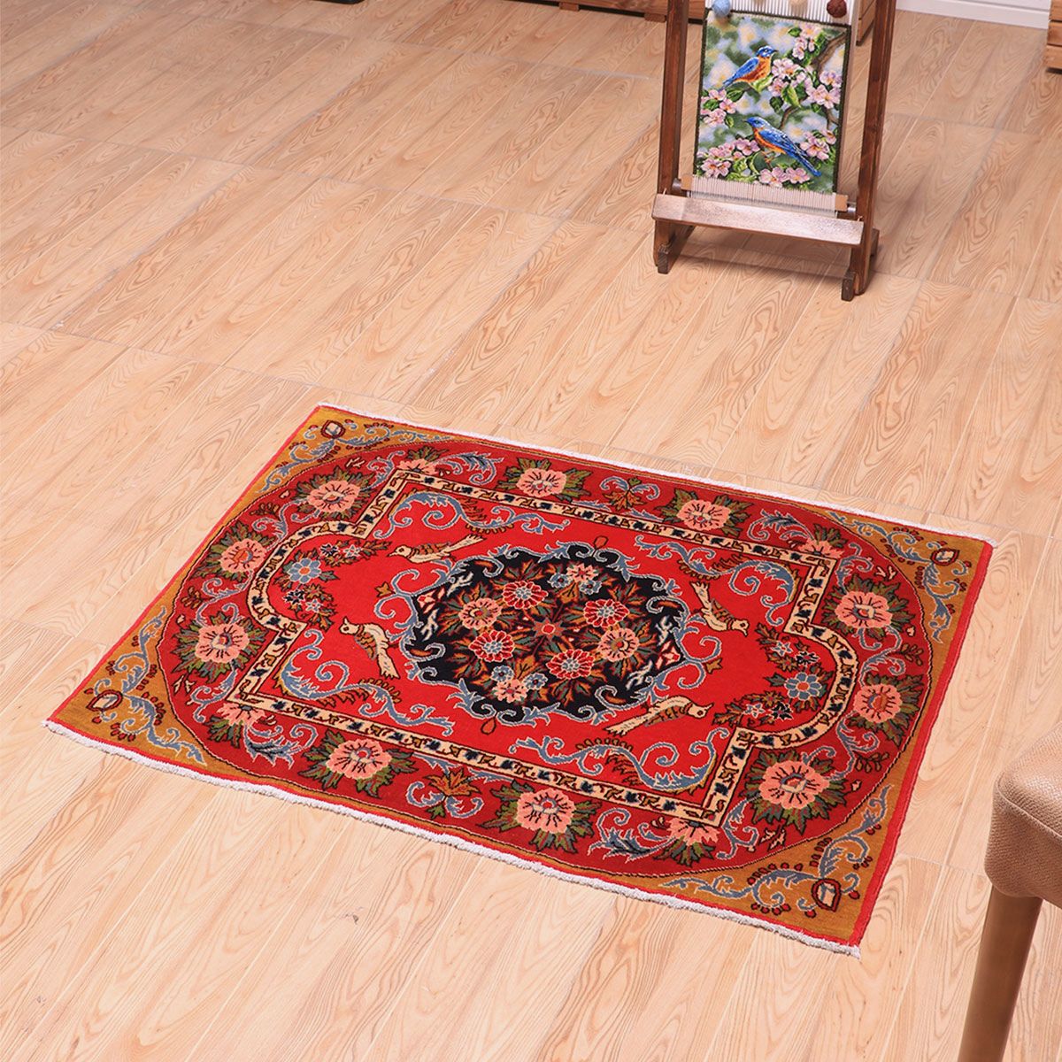 ペルシャ絨毯(イラン産)カーシャーン 94×70cm(FS-70018)