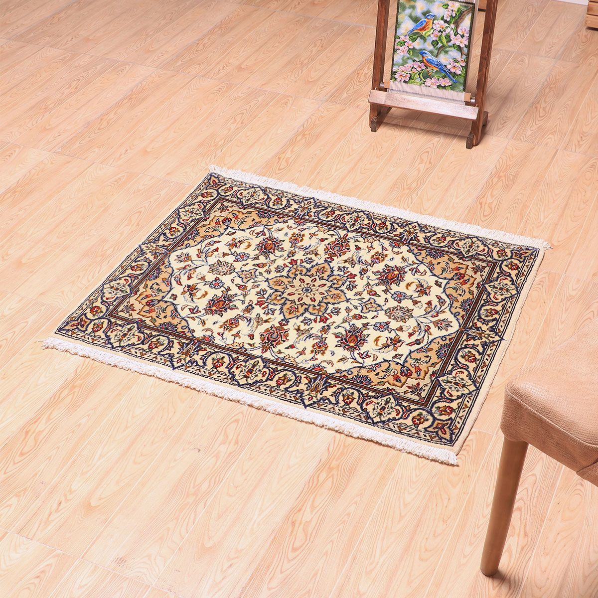 ペルシャ絨毯(イラン産)カーシャーン 96×76cm(FS-70021)