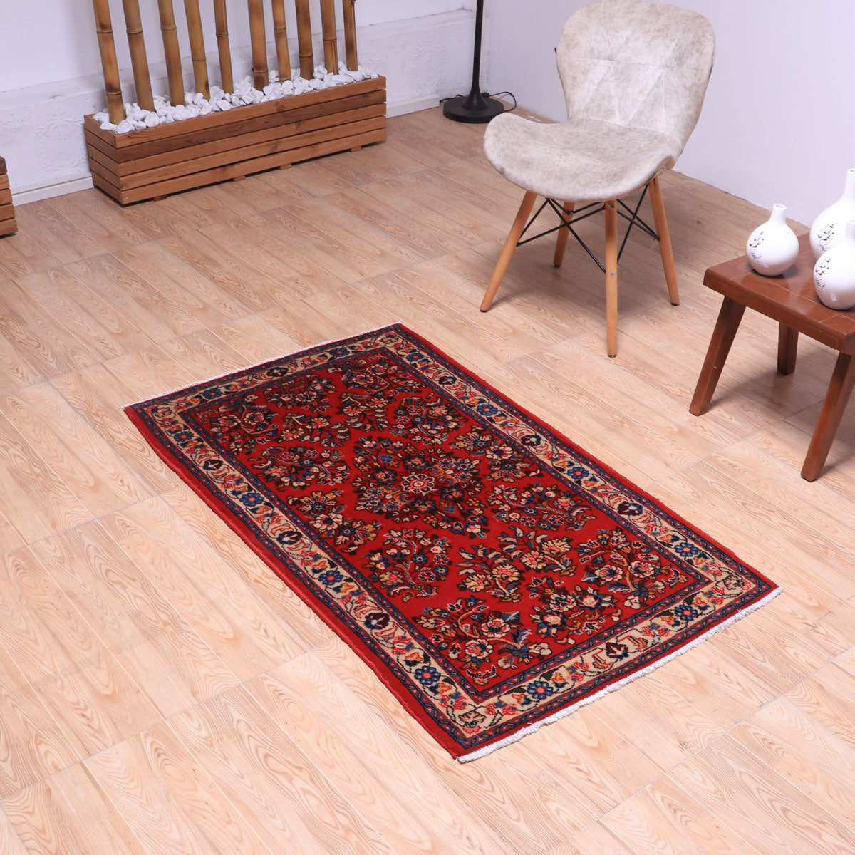 ペルシャ絨毯(イラン産)サルーク 132×79cm(FS-70022)