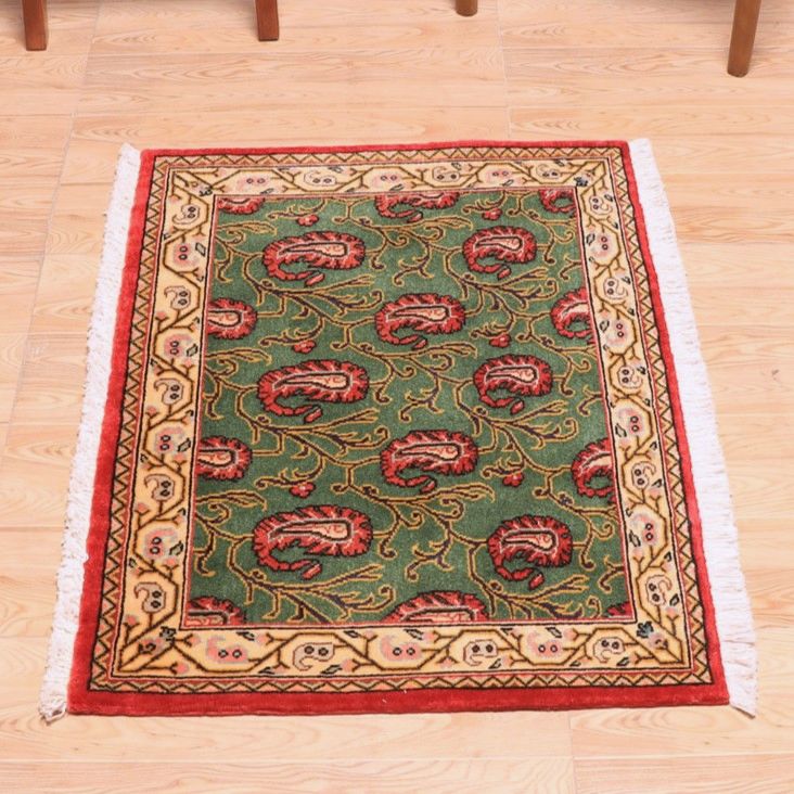 ペルシャ絨毯(イラン産)クム 90×65cm(FS-70024)