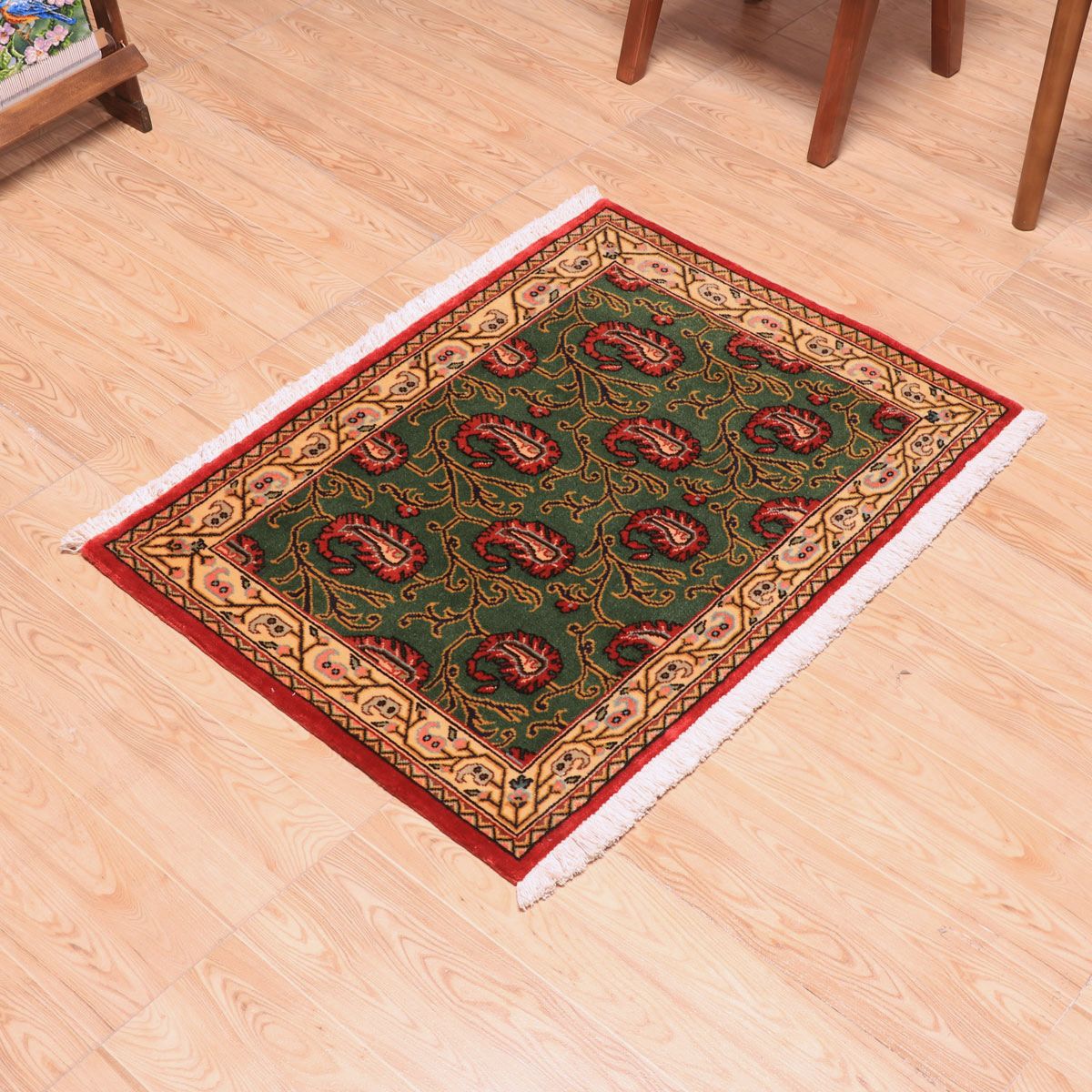 ペルシャ絨毯(イラン産)クム 90×65cm(FS-70024)