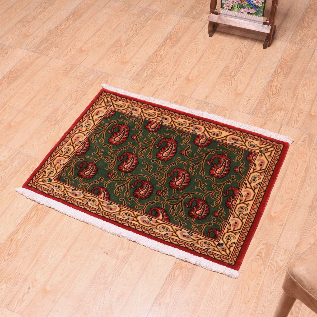 ペルシャ絨毯(イラン産)クム 90×65cm(FS-70024)