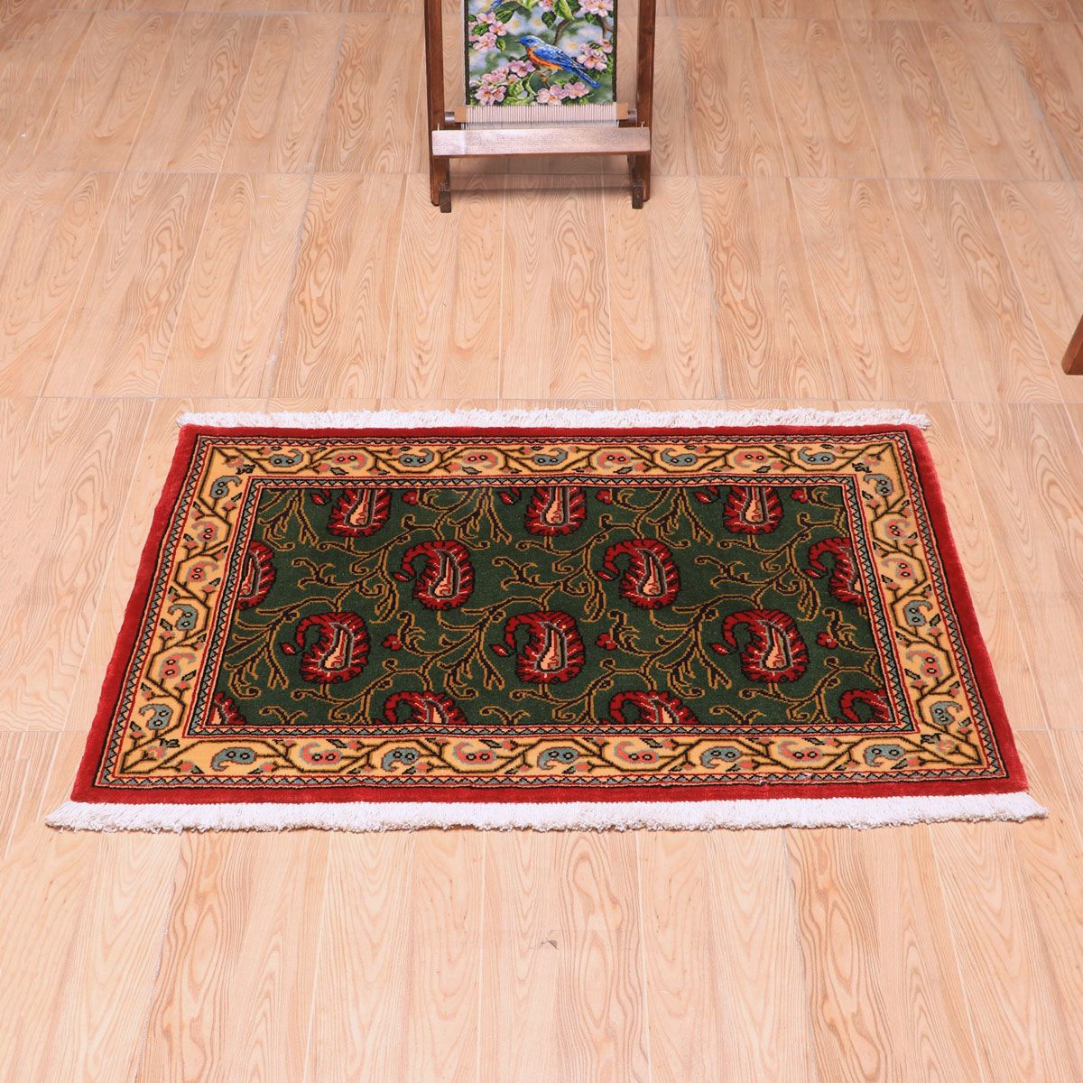 ペルシャ絨毯(イラン産)クム 97×63cm(FS-70025)