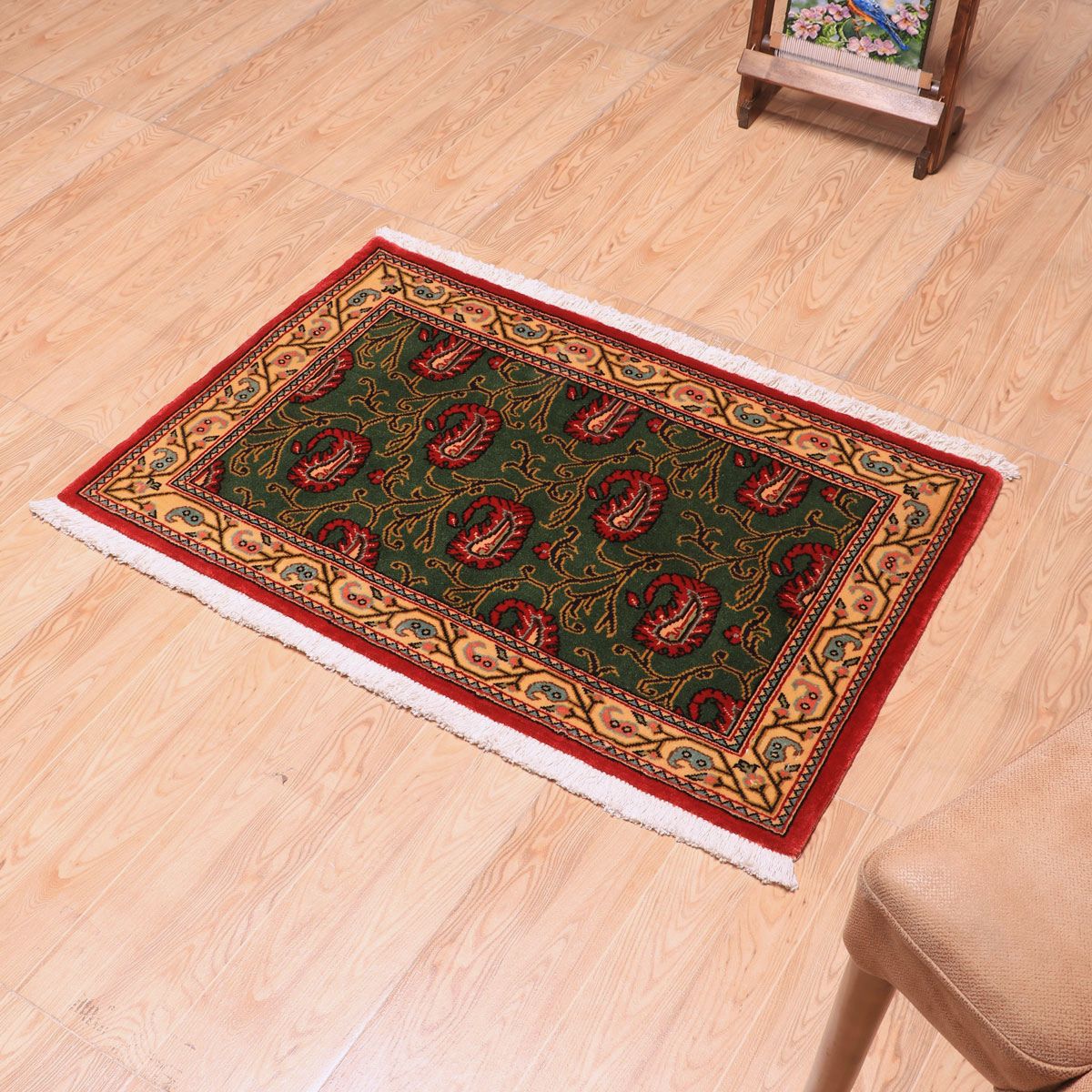 ペルシャ絨毯(イラン産)クム 97×63cm(FS-70025)
