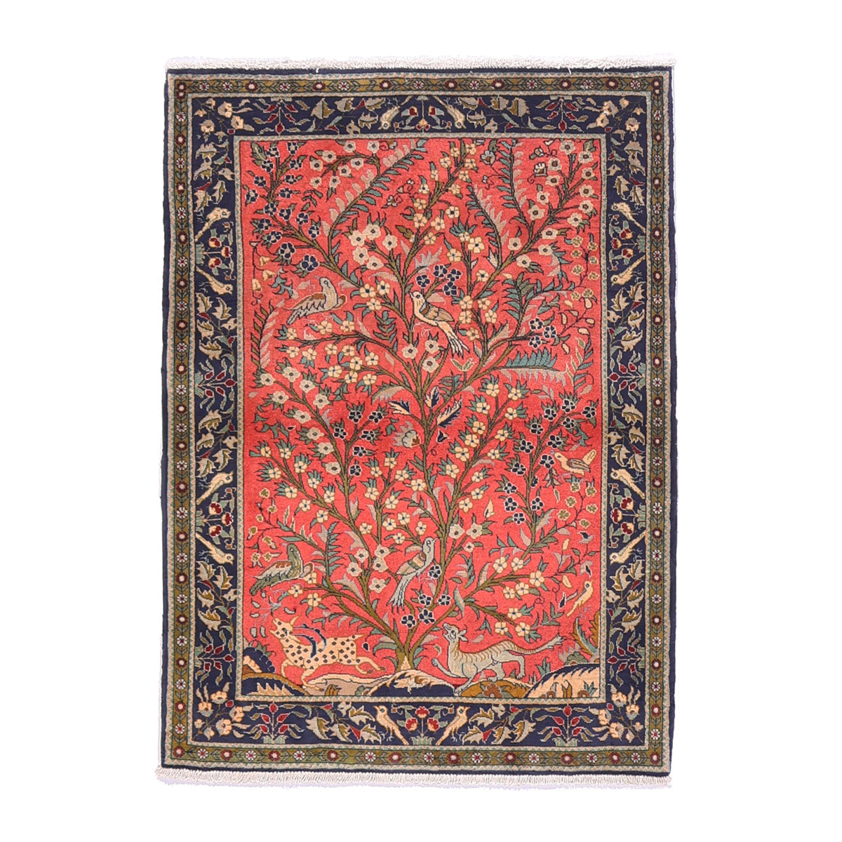 ペルシャ絨毯(イラン産)クム 116×86cm(FS-70026)