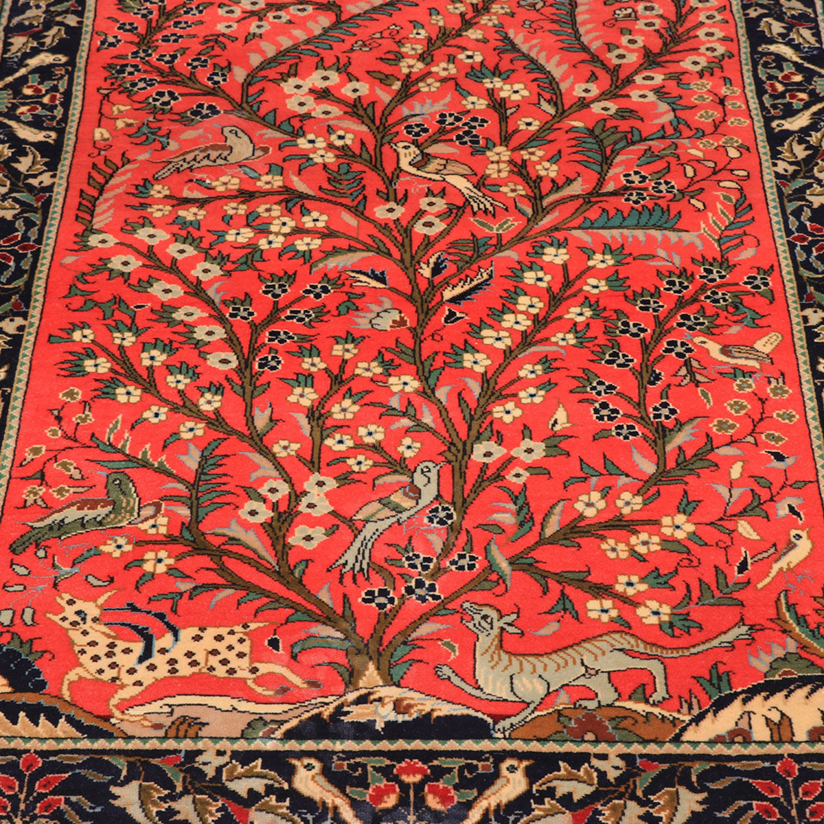 ペルシャ絨毯(イラン産)クム 116×86cm(FS-70026)