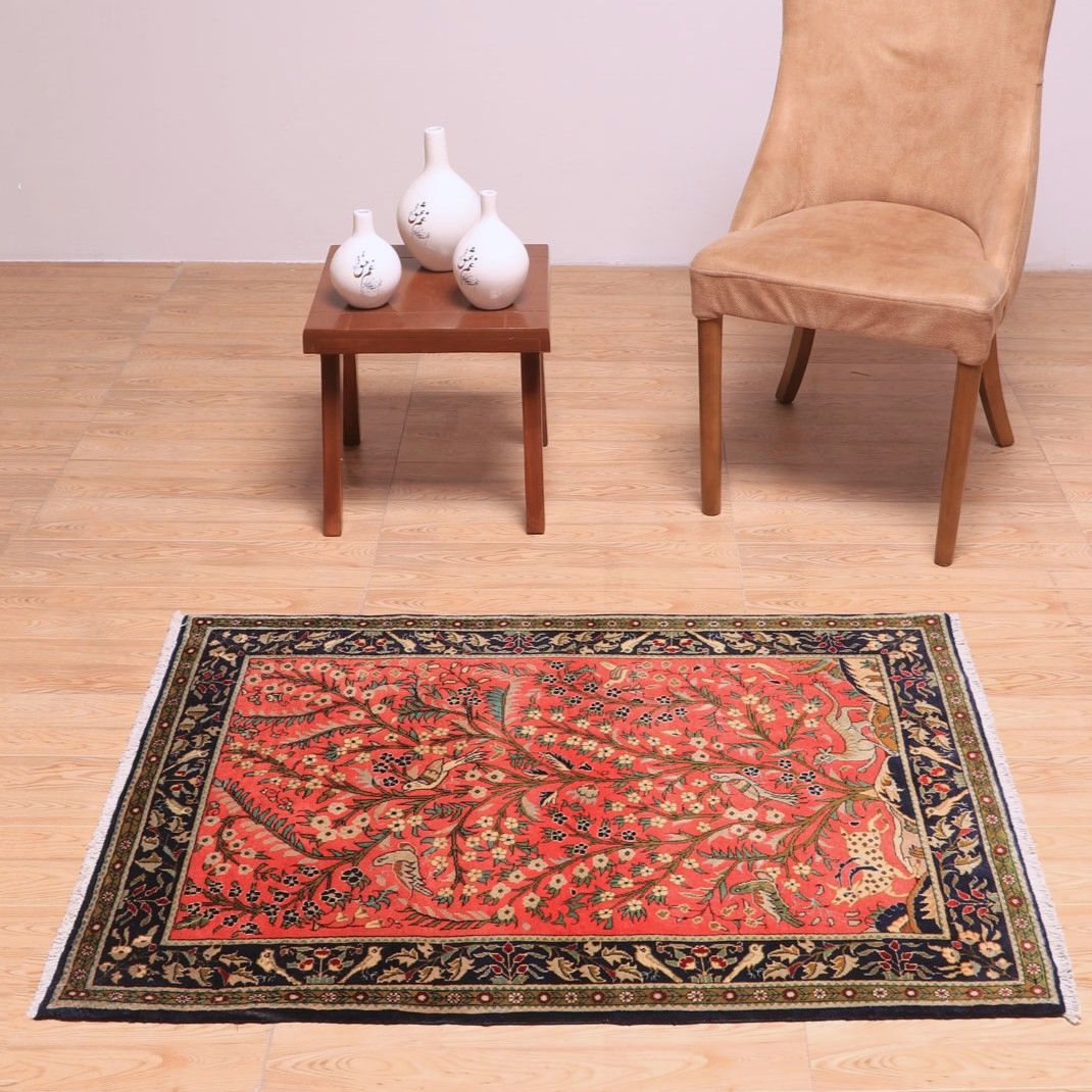ペルシャ絨毯(イラン産)クム 116×86cm(FS-70026)