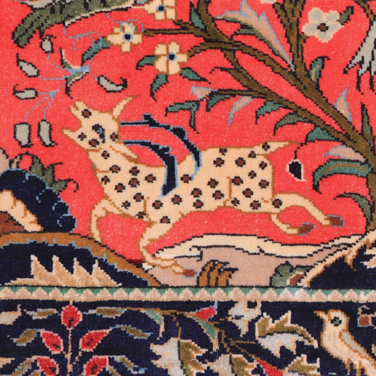 ペルシャ絨毯(イラン産)クム 116×86cm(FS-70026)