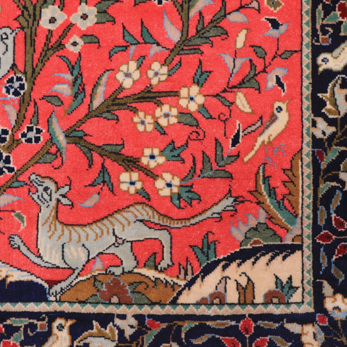 ペルシャ絨毯(イラン産)クム 116×86cm(FS-70026)