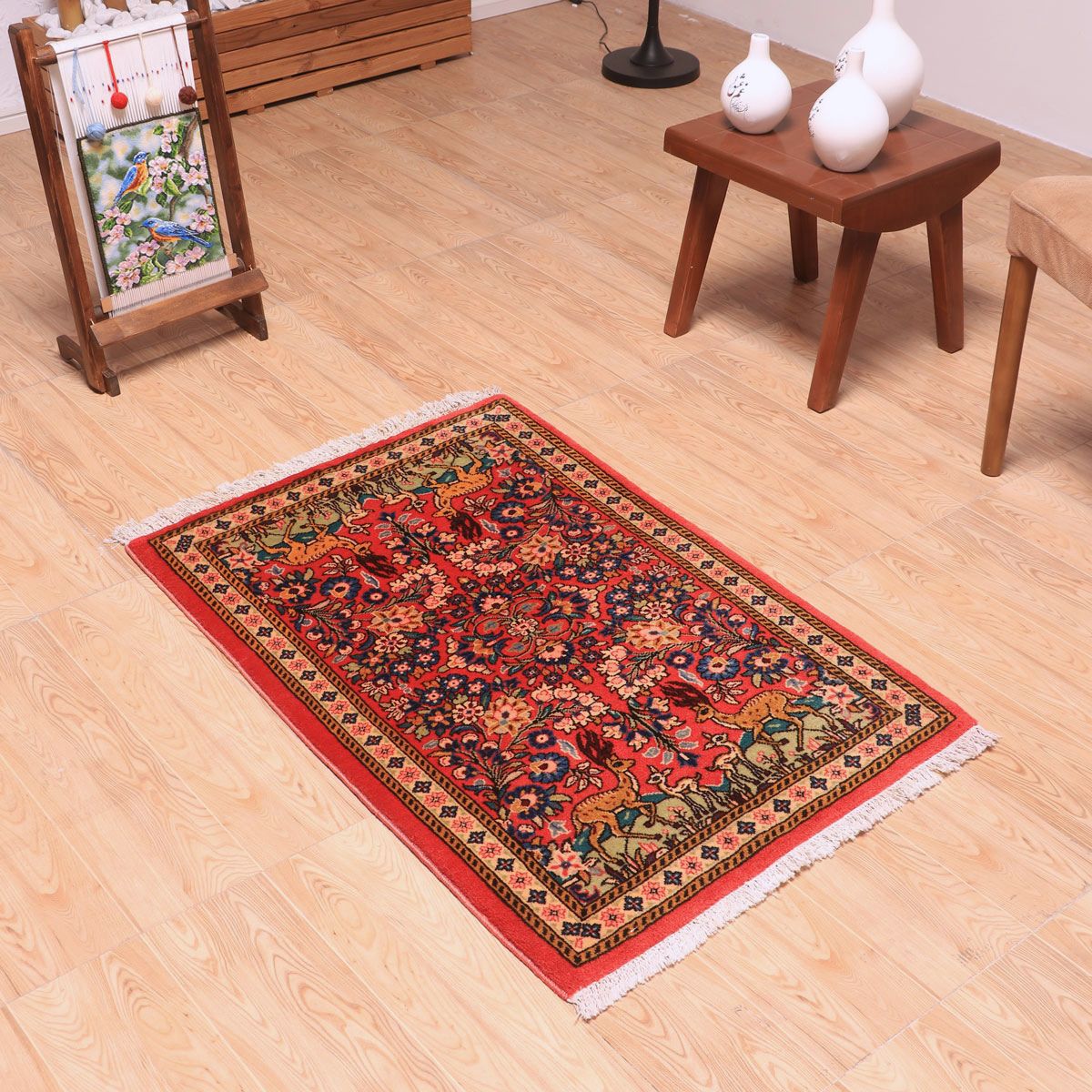 ペルシャ絨毯(イラン産)サルーク 103×69cm(FS-70028)