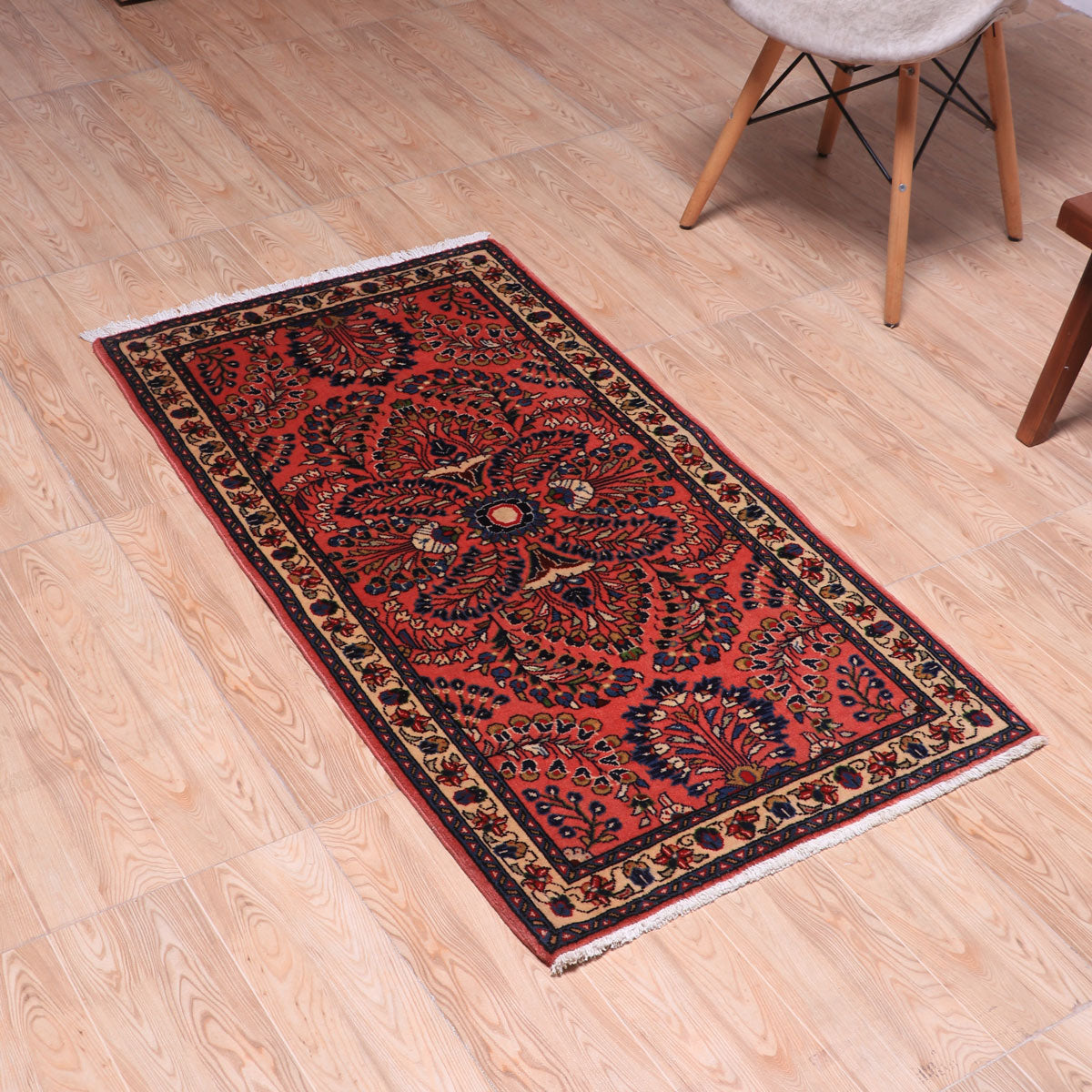 ペルシャ絨毯(イラン産)サルーク 126×68cm(FS-70035)