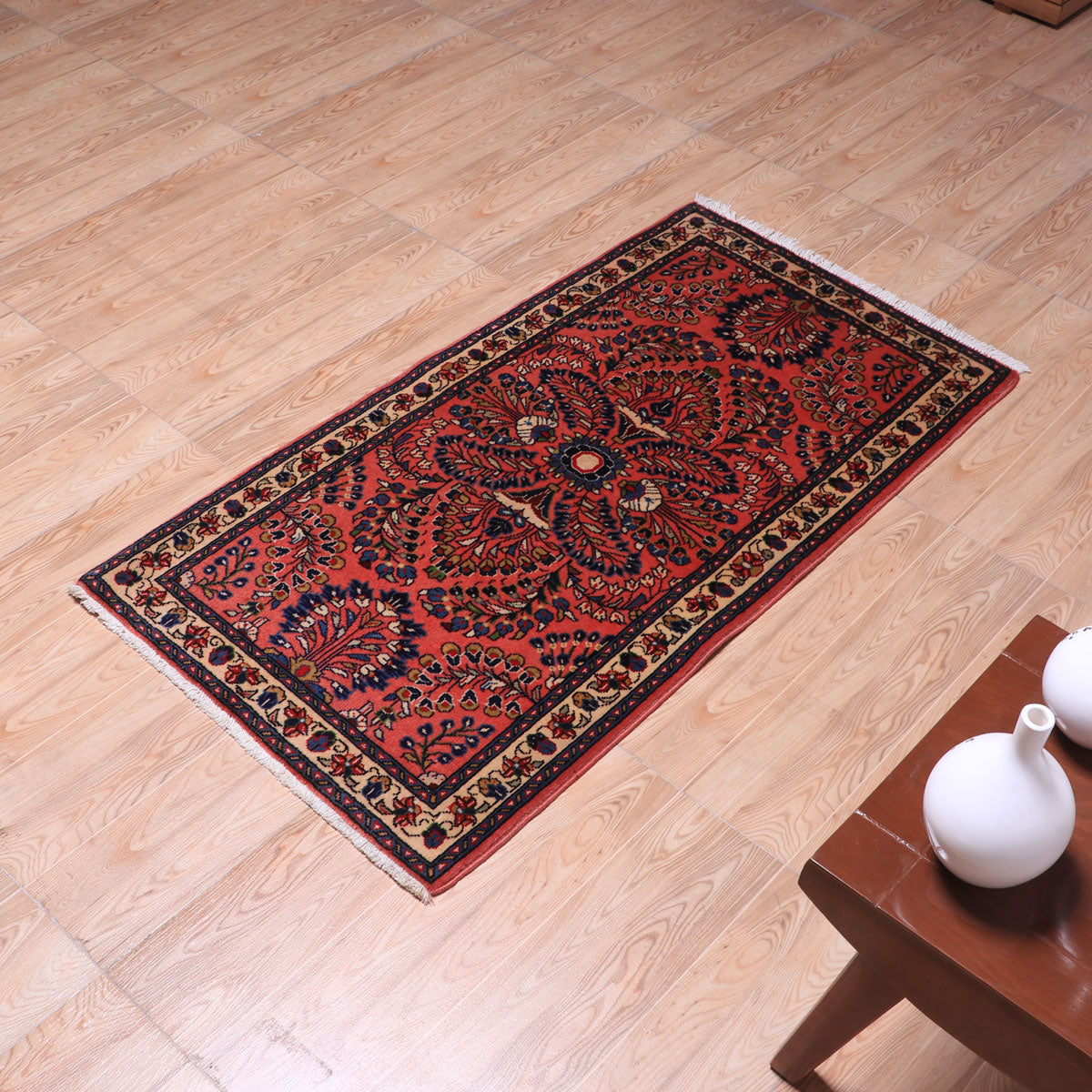 ペルシャ絨毯(イラン産)サルーク 126×68cm(FS-70035)
