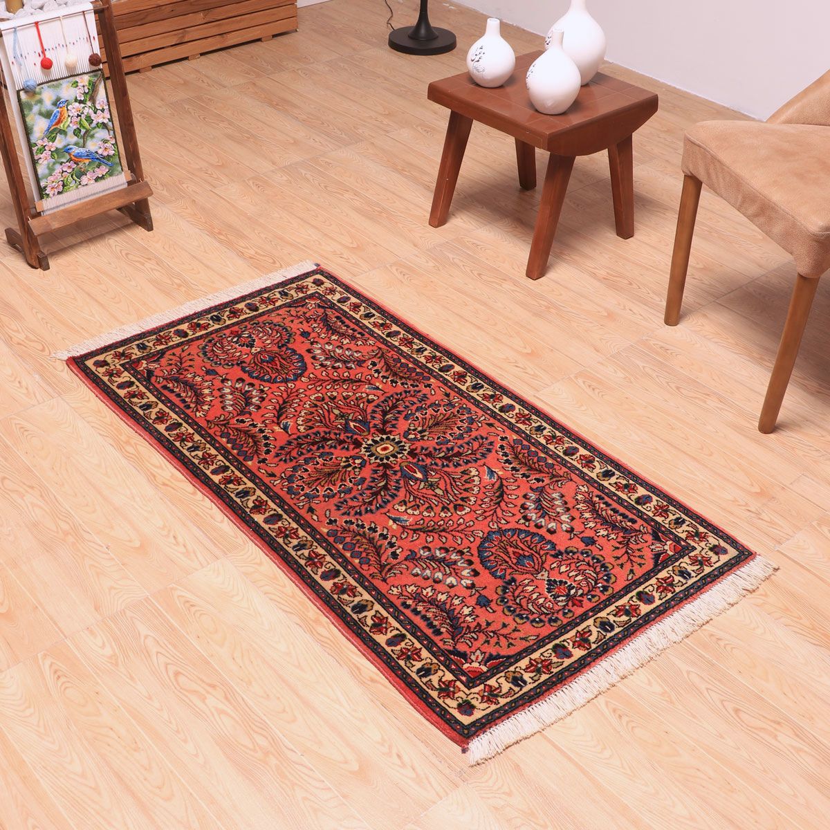 ペルシャ絨毯(イラン産)サルーク 127×67cm(FS-70036)