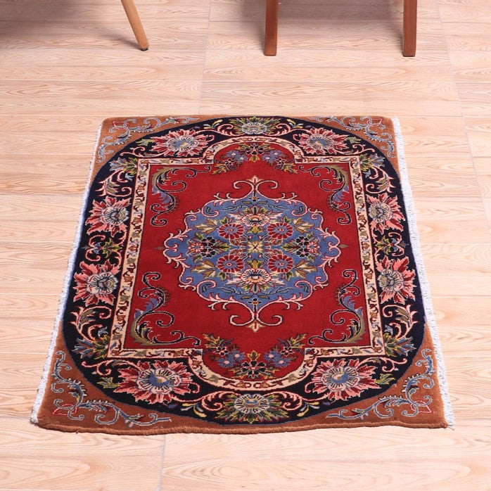 ペルシャ絨毯(イラン産)カーシャーン 90×66cm(FS-70037)