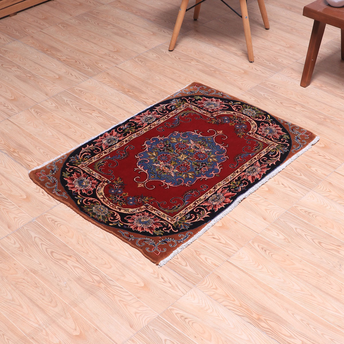 ペルシャ絨毯(イラン産)カーシャーン 90×66cm(FS-70037)