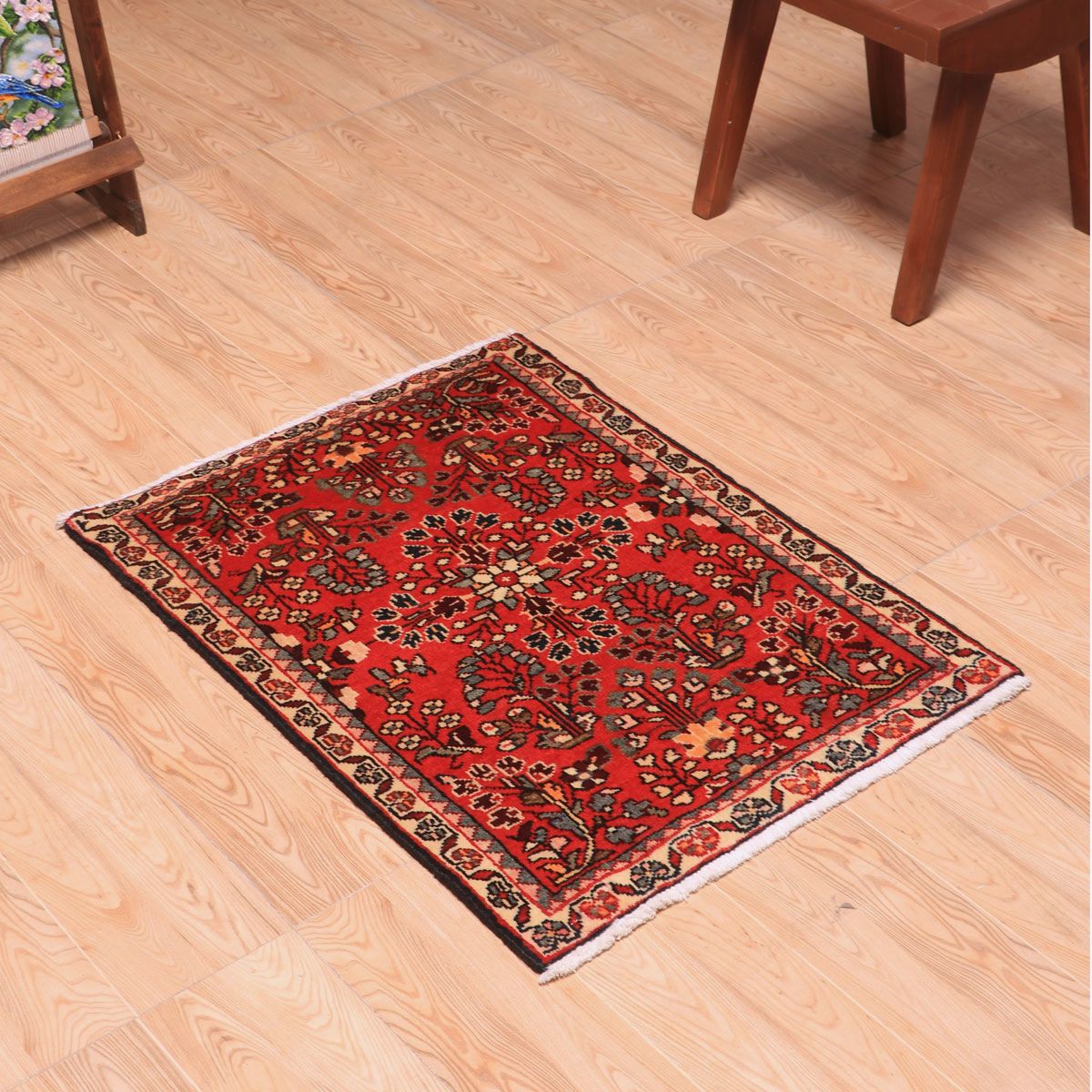 ペルシャ絨毯(イラン産)サルーク 77×57cm(FS-70038)