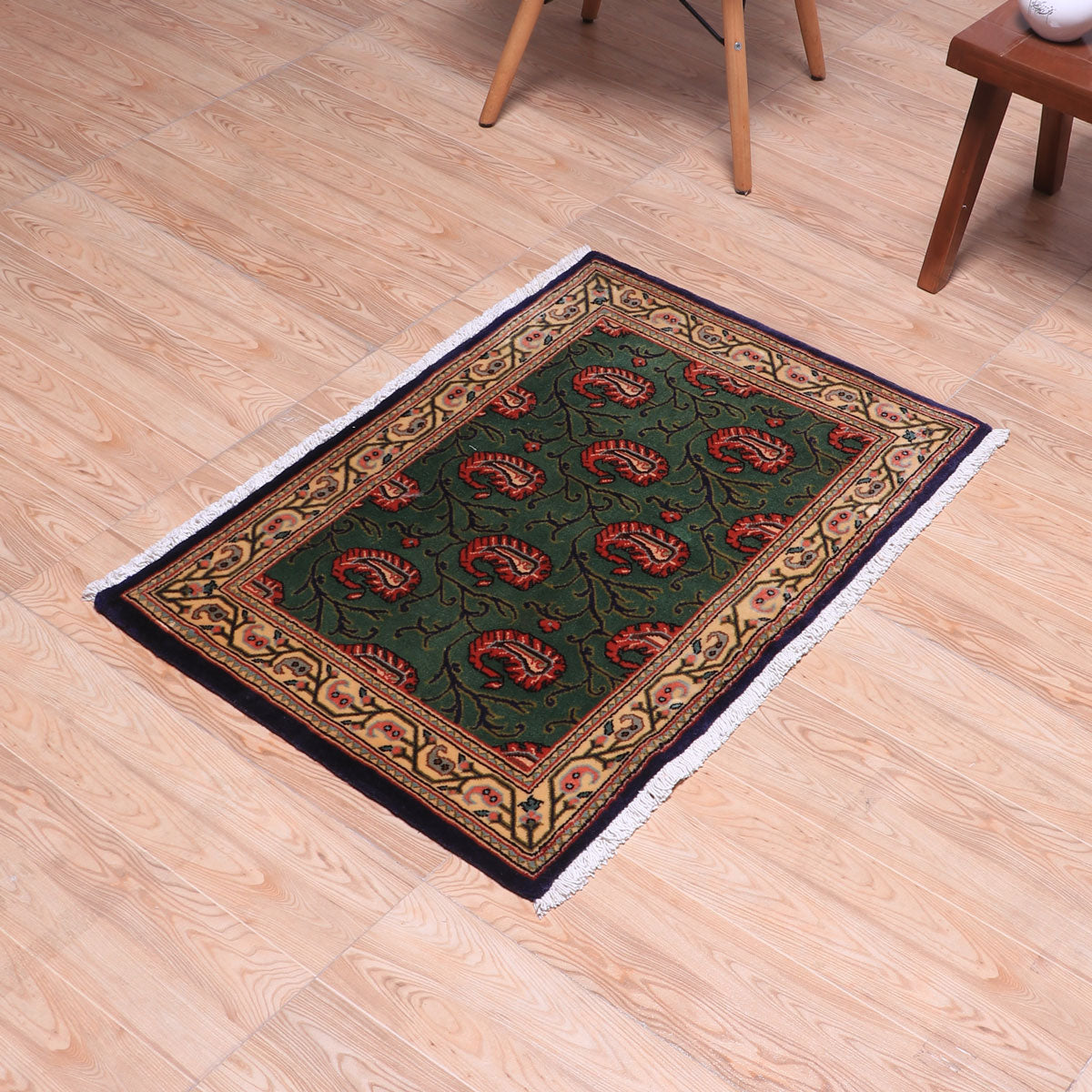 ペルシャ絨毯(イラン産)クム 93×61cm(FS-70040)