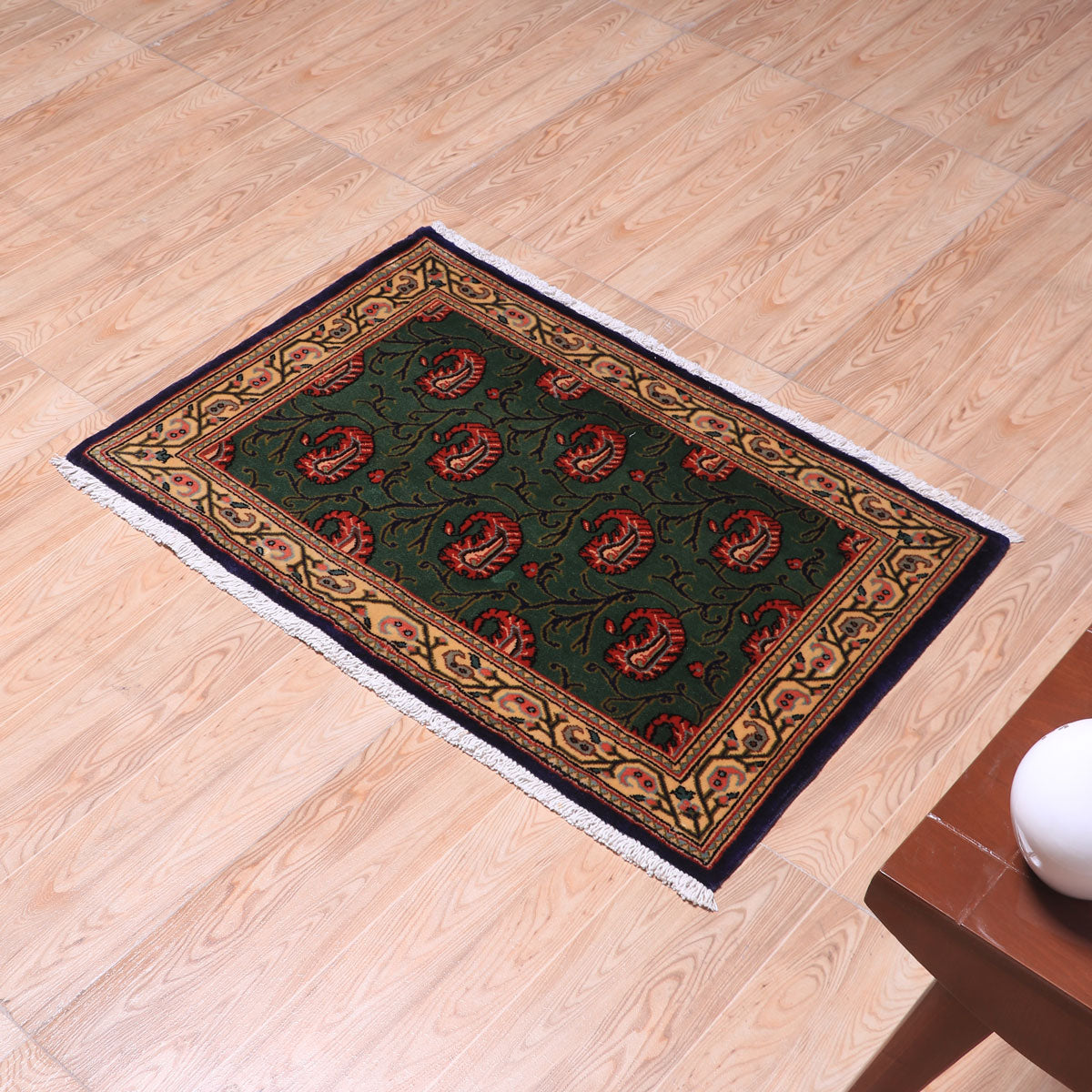 ペルシャ絨毯(イラン産)クム 93×61cm(FS-70040)