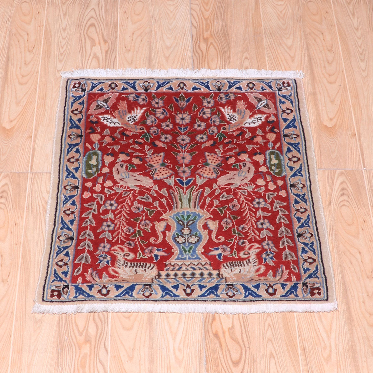 ペルシャ絨毯(イラン産)ナイン 56×47cm(FS-70042)