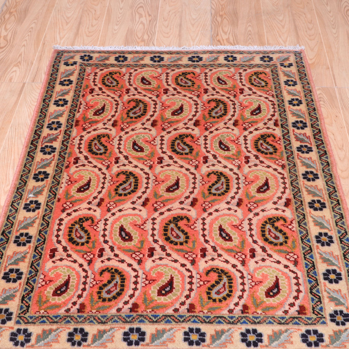 ペルシャ絨毯(イラン産)イスファハンアンティーク 100×65cm(FS-70043)