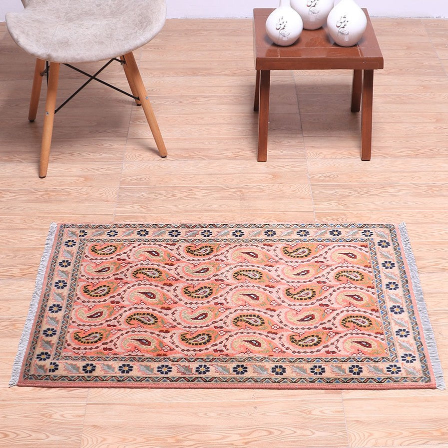ペルシャ絨毯(イラン産)イスファハンアンティーク 100×65cm(FS-70043)