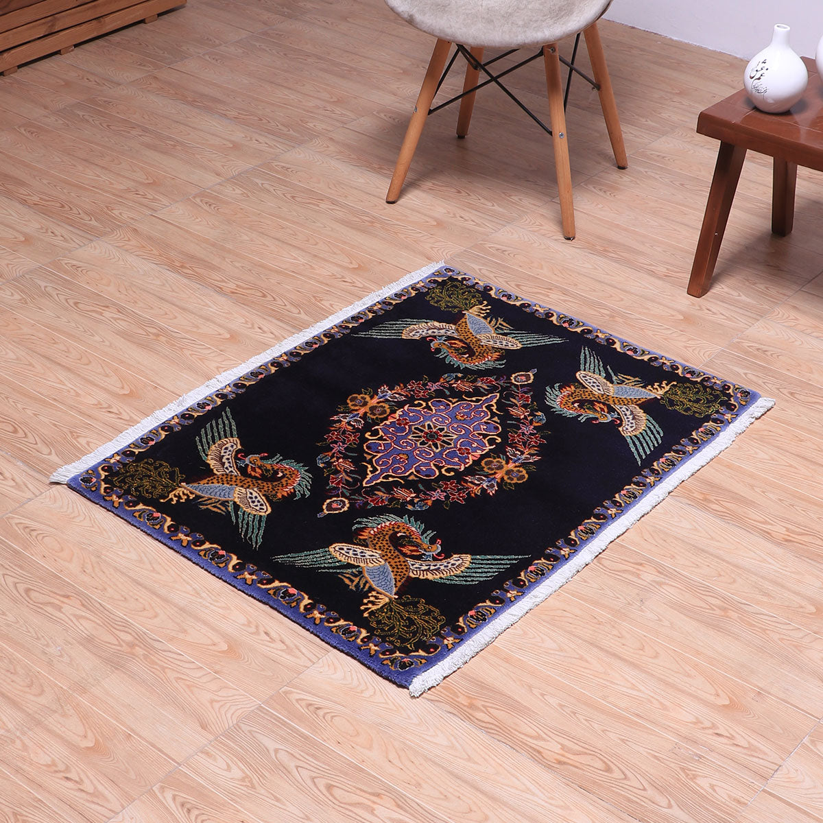 ペルシャ絨毯(イラン産)カーシャーン 94×73cm(FS-70048)