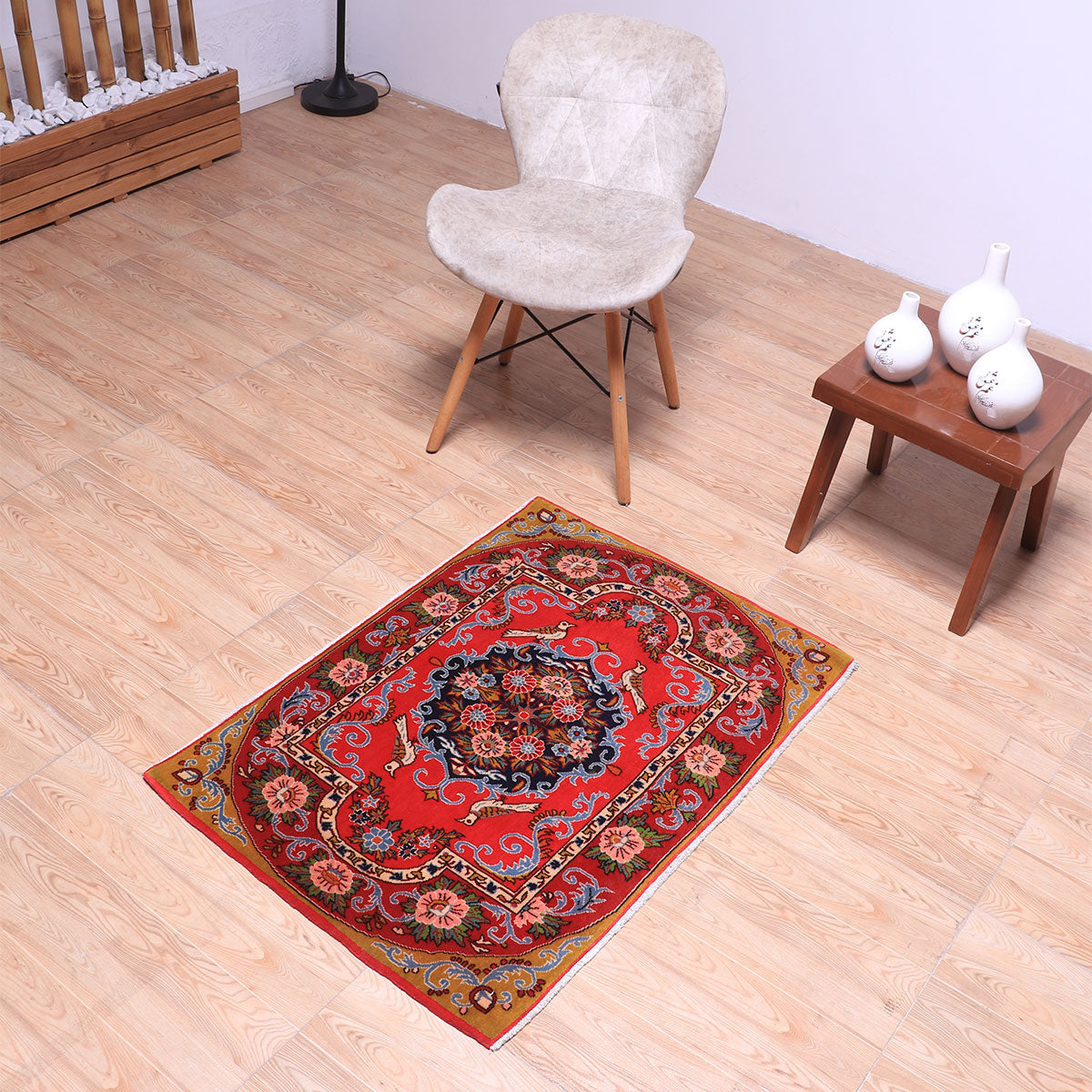ペルシャ絨毯(イラン産)カーシャーン 97×67cm(FS-70052)