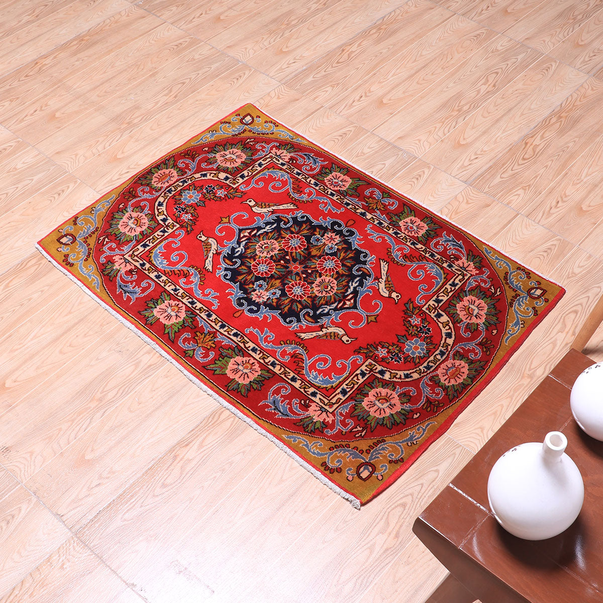 ペルシャ絨毯(イラン産)カーシャーン 97×67cm(FS-70052)