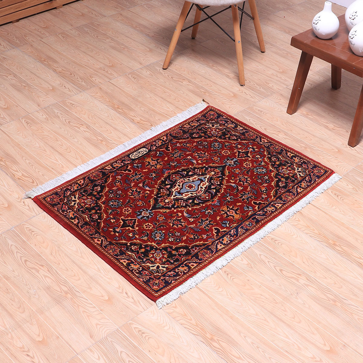 ペルシャ絨毯(イラン産)カーシャーン 96×68cm(FS-70055)