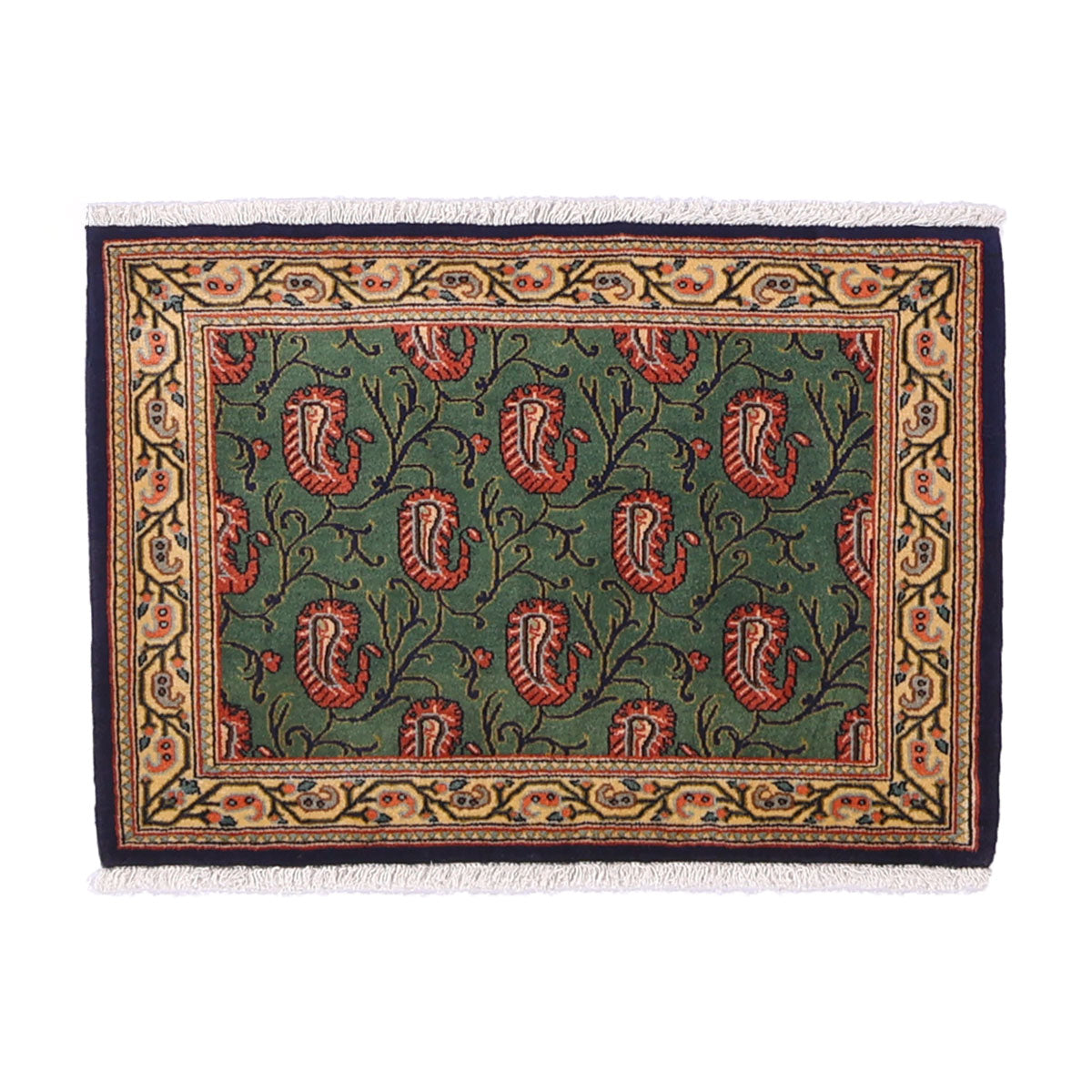 ペルシャ絨毯(イラン産)クム 87×61cm(FS-70056)