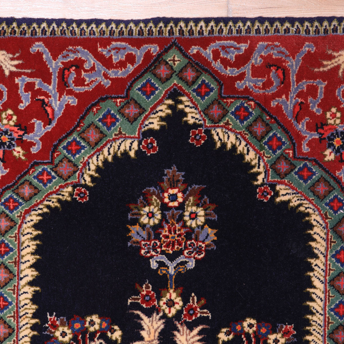 ペルシャ絨毯(イラン産)カーシャーン 102×63cm(FS-70057)