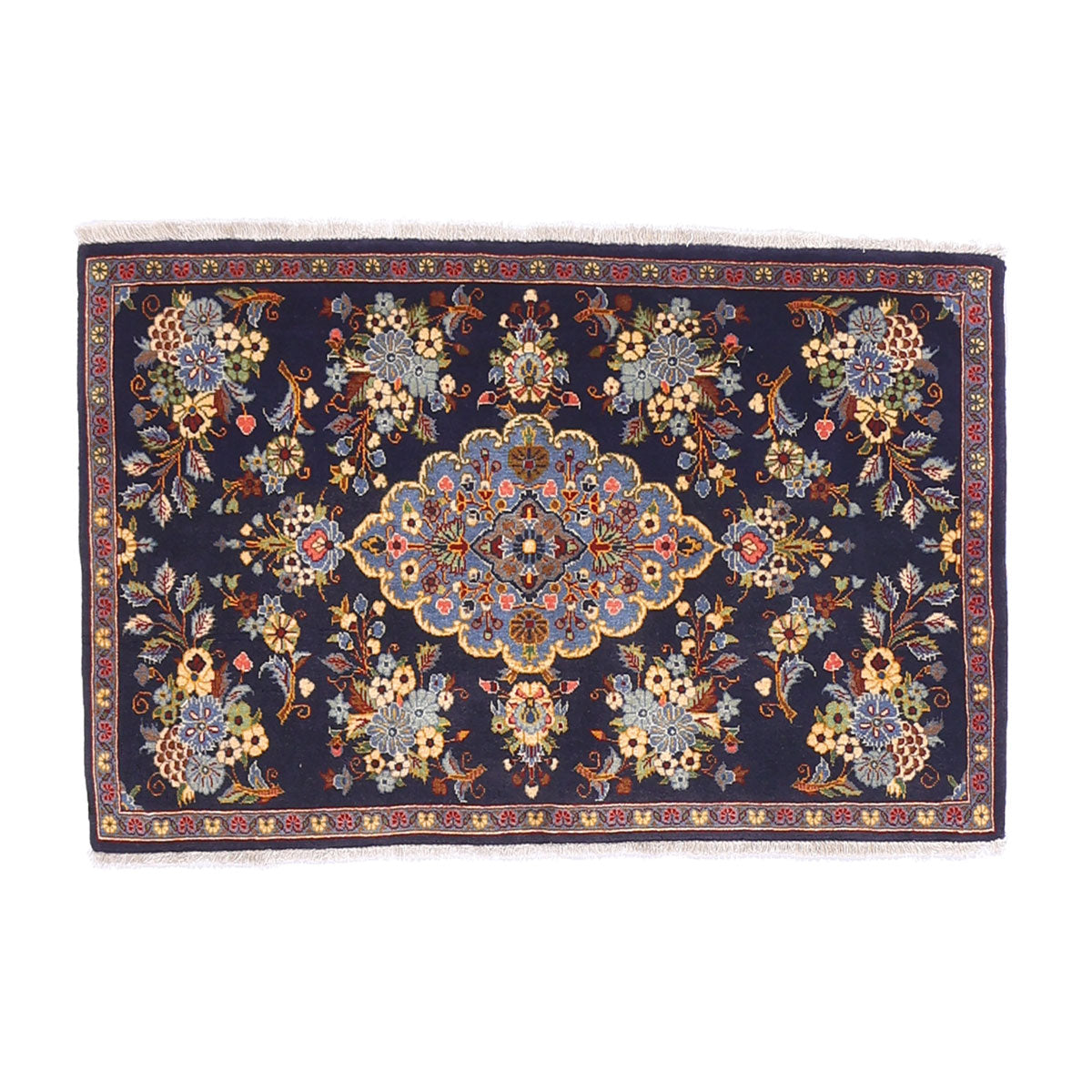 ペルシャ絨毯(イラン産)クム 102×67cm(FS-70060)