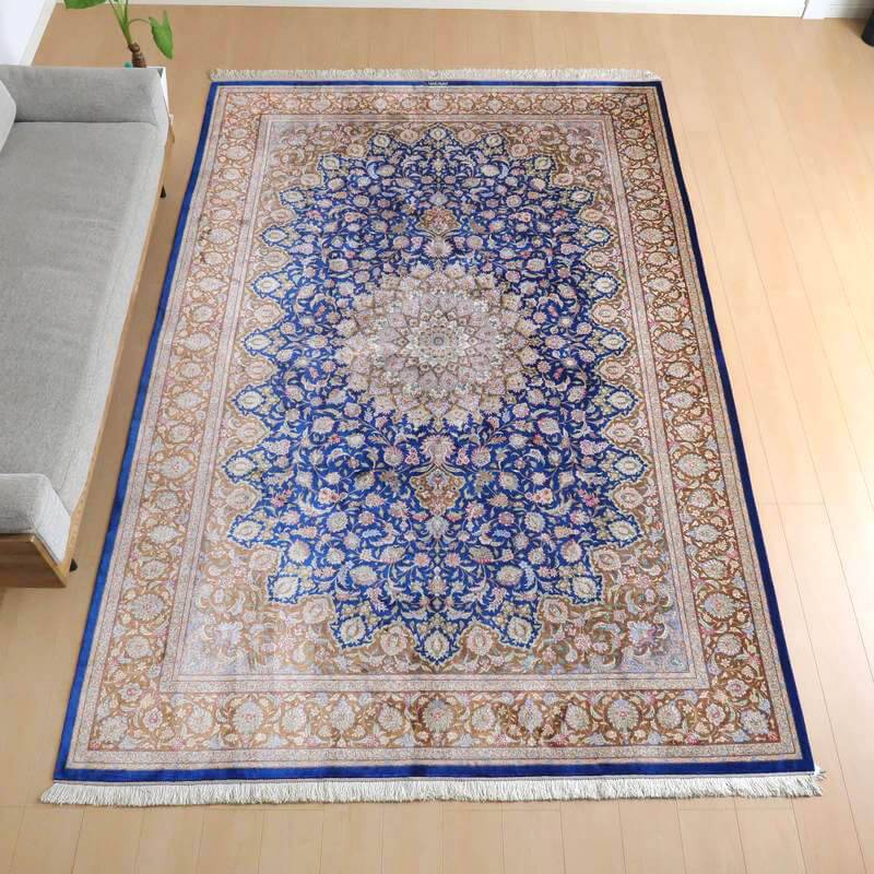 高級ペルシャ絨毯シルク100％ モハンマディ工房 299×200cm（FX-22171