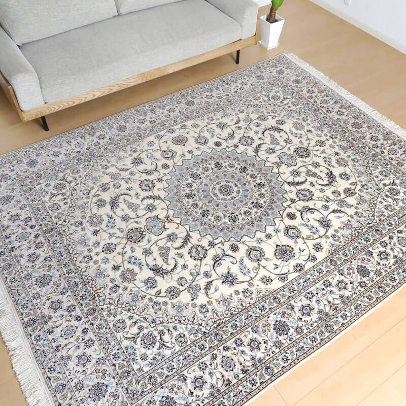 【在庫確保の予約受付中】高級ペルシャ絨毯ナイン産ハビビアン工房 263×209cm(FX-22172)