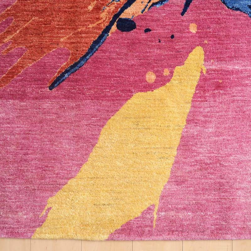 プレミアムギャッベ/ホシナマイ(ルリバフ) 205×151cm(HL-10856)