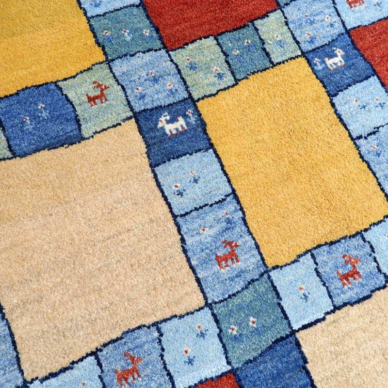 プレミアムギャッベ/ホシナマイ(カシュクリ) 200×144cm(HL-10866)