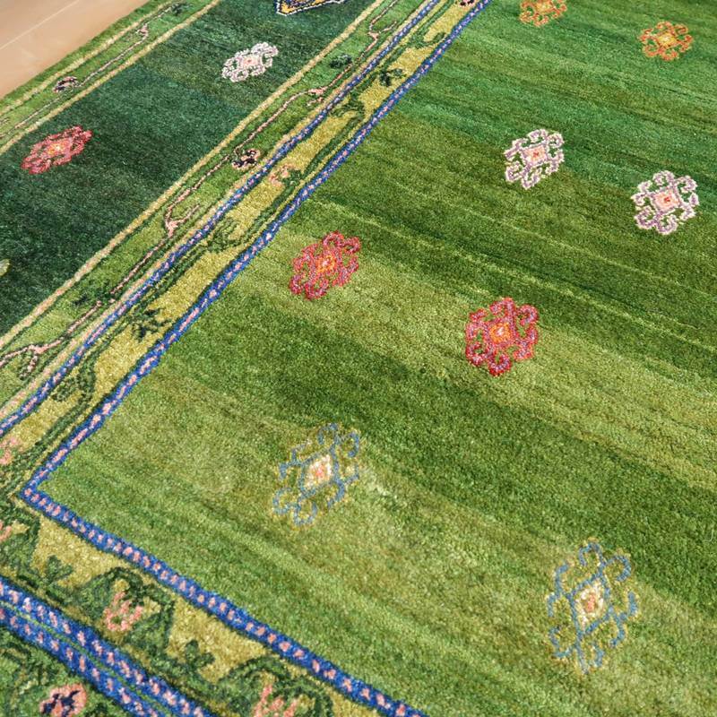 プレミアムギャッベ/ホシナマイ(ルリバフ) 248×176cm(HL-11346)