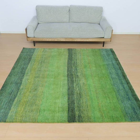 プレミアムギャッベ/ホシナマイ(ルリバフ) 203×194cm(HL-27762)