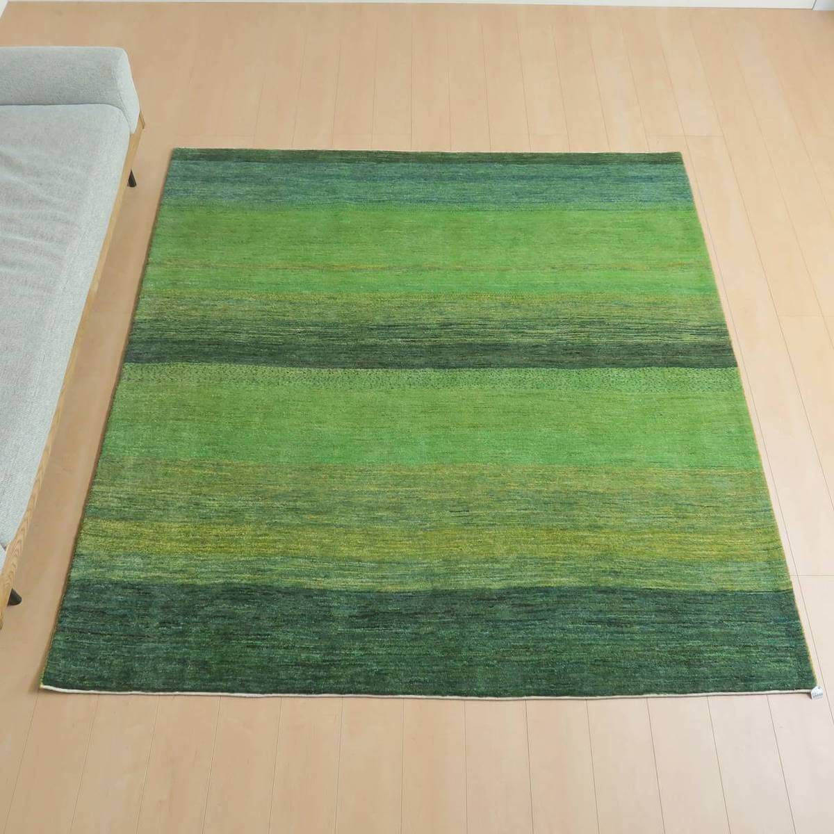 プレミアムギャッベ/ホシナマイ(ルリバフ) 203×194cm(HL-27762)